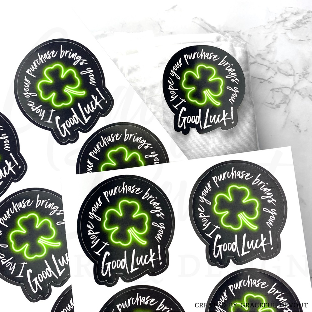 I Hope Your Purchase Brings You Good Luck! -2" (inches) (96ct.) Stickers - Picture 5 of 5